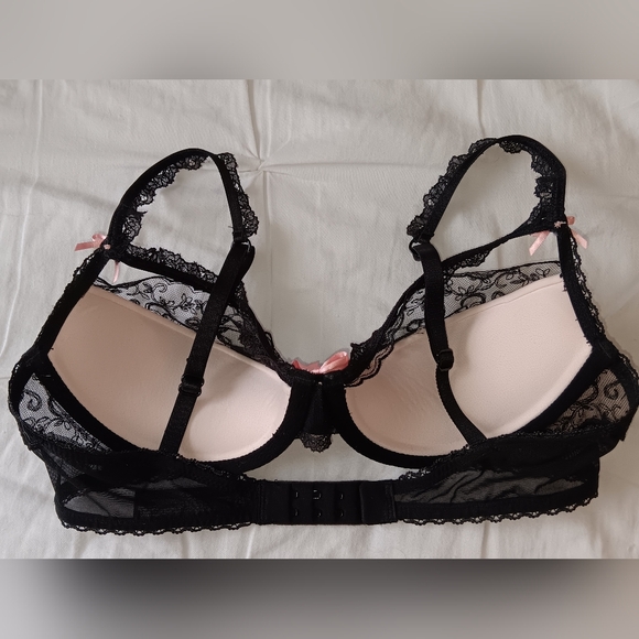 Victoria's Secret Dream Angels Black Lace Balconette Bra. Size 32D. 💕 - Picture 7 of 14